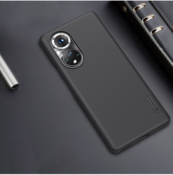 Nillkin Super Frosted Shield härdat fodral + ställ Honor 50 Pro svart
