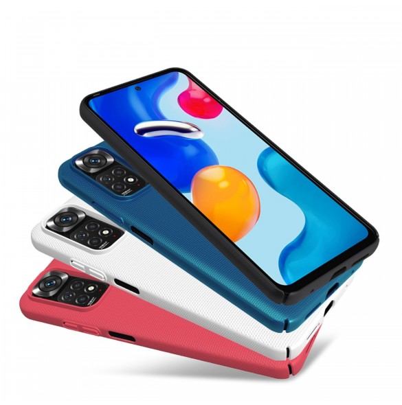 Nillkin Super Frosted Shield härdat skydd + ställ för Xiaomi Redmi Note 11S / Note 11 vit