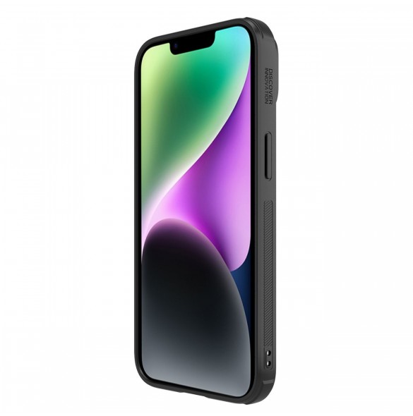 Nillkin Synthetic Fiber S Fodral iPhone 14 Plus med kameraskal svart