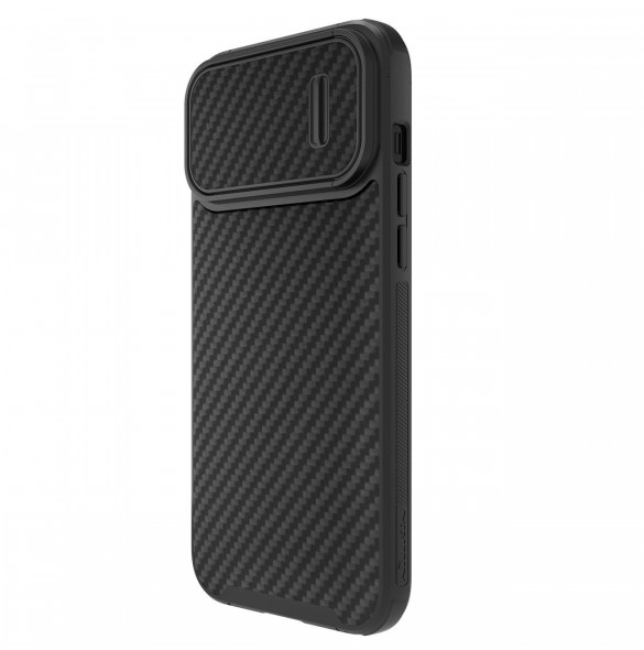 Nillkin Synthetic Fiber S Fodral iPhone 14 Pro med kameraskal svart