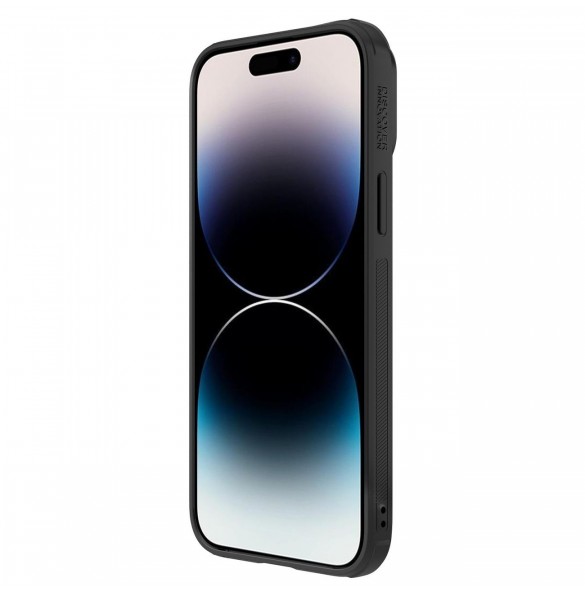 Nillkin Synthetic Fiber S Fodral iPhone 14 Pro med kameraskal svart