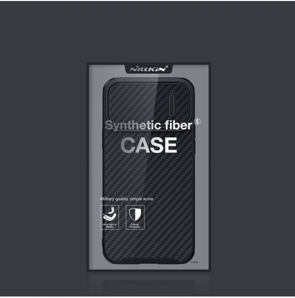Nillkin Synthetic Fiber S Fodral iPhone 14 Pro med kameraskal svart