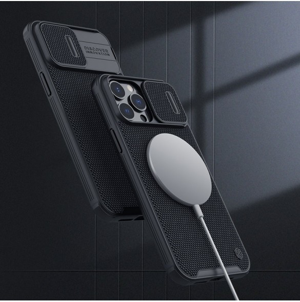 Nillkin Texture Pro Magnetic Case Fodral för iPhone 13 Pro Max Kameraskyddsskal Svart (MagSafe-kompatibel)