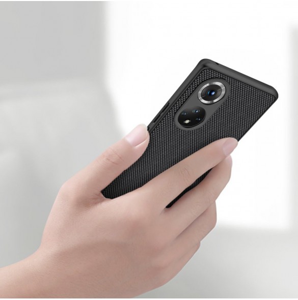 Nillkin Textured Case ett slitstarkt förstärkt fodral med en gelram och nylon på baksidan Honor 50 Pro svart