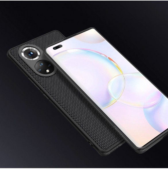Nillkin Textured Case ett slitstarkt förstärkt fodral med en gelram och nylon på baksidan Honor 50 Pro svart