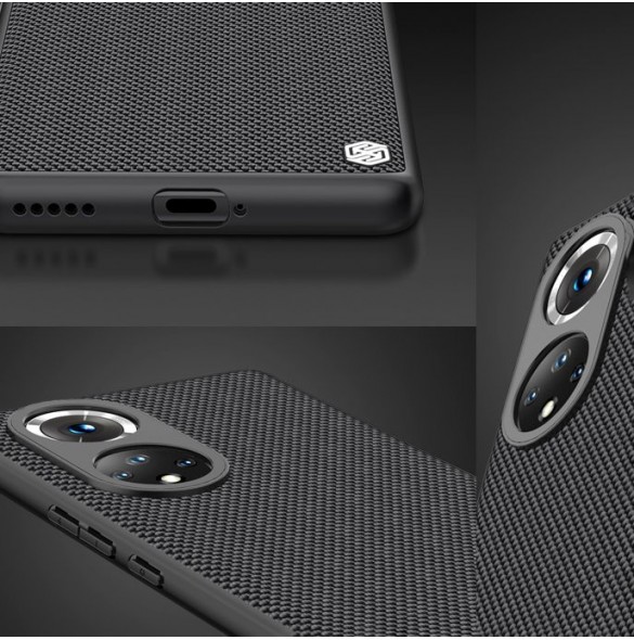 Nillkin Textured Case ett slitstarkt förstärkt fodral med en gelram och nylon på baksidan Honor 50 Pro svart