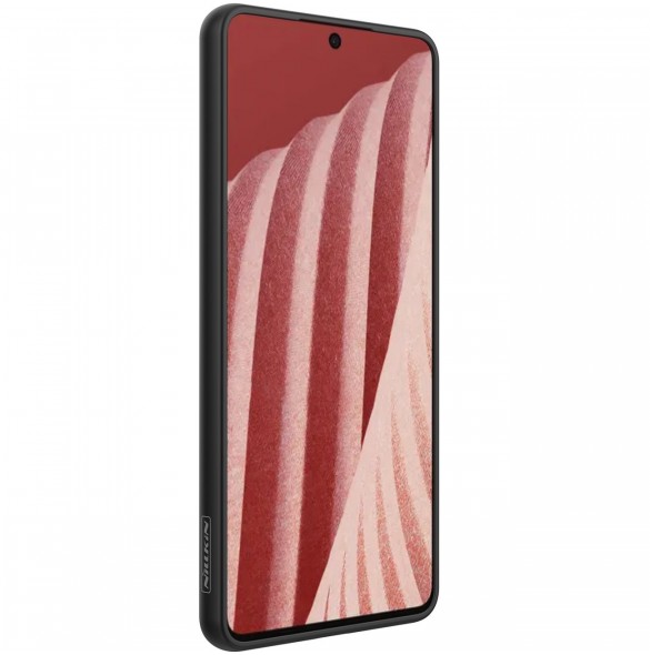 Nillkin Textured Case ett slitstarkt förstärkt fodral med en gelram och nylon på baksidan av Samsung Galaxy A73 svart