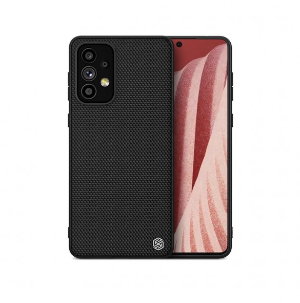 Nillkin Textured Case ett slitstarkt förstärkt fodral med en gelram och nylon på baksidan av Samsung Galaxy A73 svart