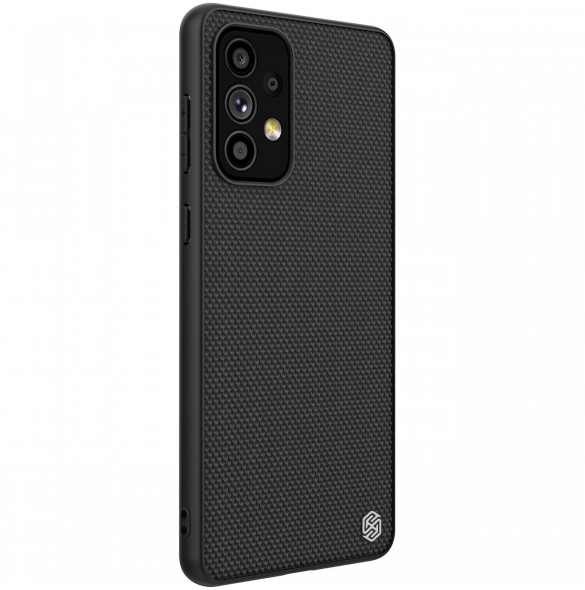 Nillkin Textured Case ett slitstarkt förstärkt fodral med en gelram och nylon på baksidan av Samsung Galaxy A73 svart