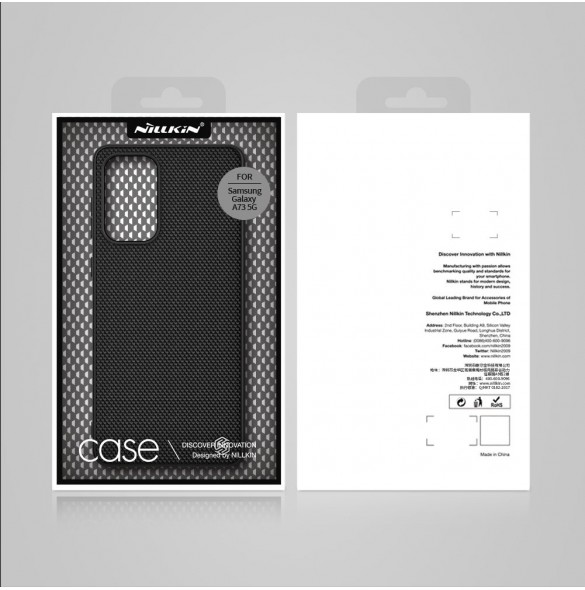 Nillkin Textured Case ett slitstarkt förstärkt fodral med en gelram och nylon på baksidan av Samsung Galaxy A73 svart