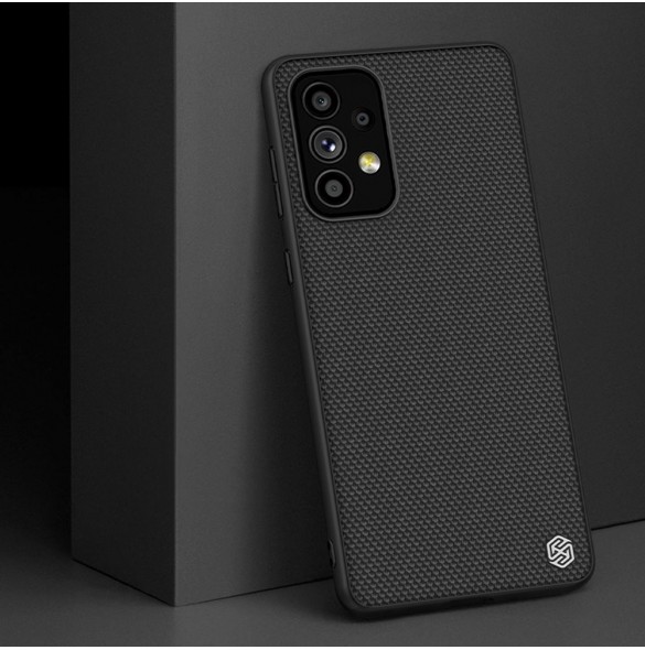 Nillkin Textured Case ett slitstarkt förstärkt fodral med en gelram och nylon på baksidan av Samsung Galaxy A73 svart