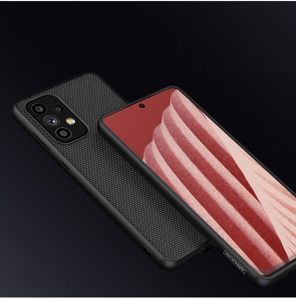 Nillkin Textured Case ett slitstarkt förstärkt fodral med en gelram och nylon på baksidan av Samsung Galaxy A73 svart