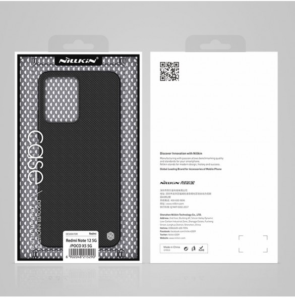 Nillkin Textured Case för Xiaomi Redmi Note 12 5G / Poco X5 5G Förstärkt nylonskydd Svart
