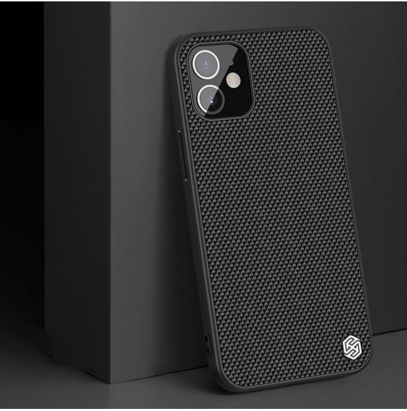 Nillkin Textured Case robust skal med gelram och nylon på baksidan iPhone 12 mini svart
