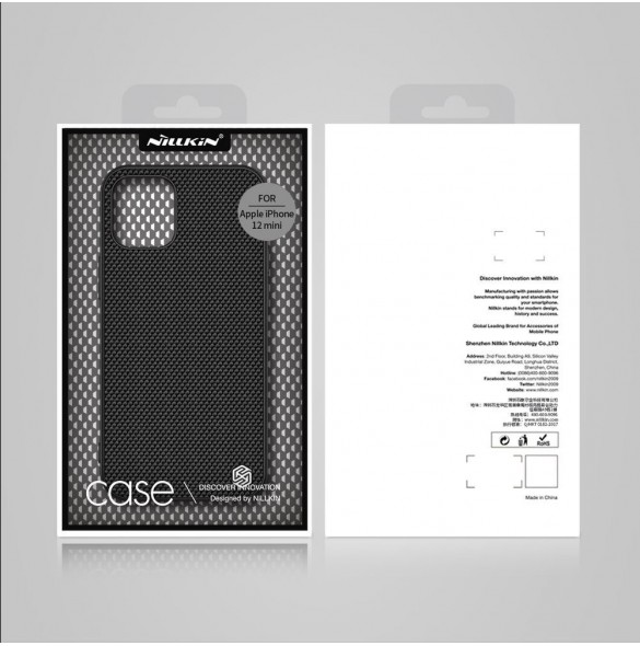 Nillkin Textured Case robust skal med gelram och nylon på baksidan iPhone 12 mini svart
