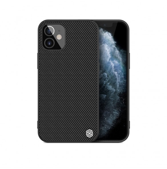 Nillkin Textured Case robust skal med gelram och nylon på baksidan iPhone 12 mini svart
