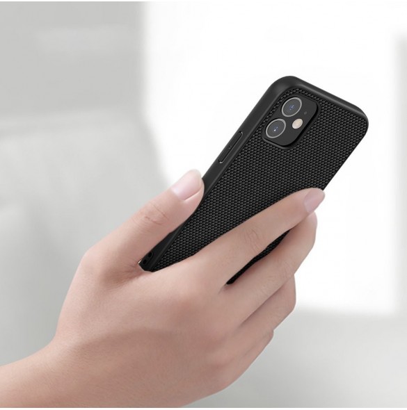 Nillkin Textured Case robust skal med gelram och nylon på baksidan iPhone 12 mini svart