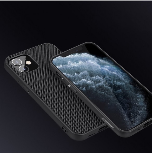 Nillkin Textured Case robust skal med gelram och nylon på baksidan iPhone 12 mini svart
