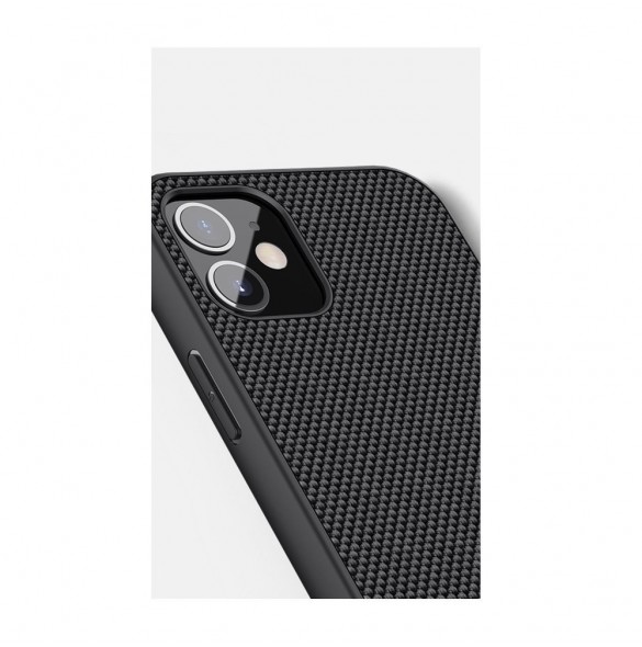 Nillkin Textured Case robust skal med gelram och nylon på baksidan iPhone 12 mini svart