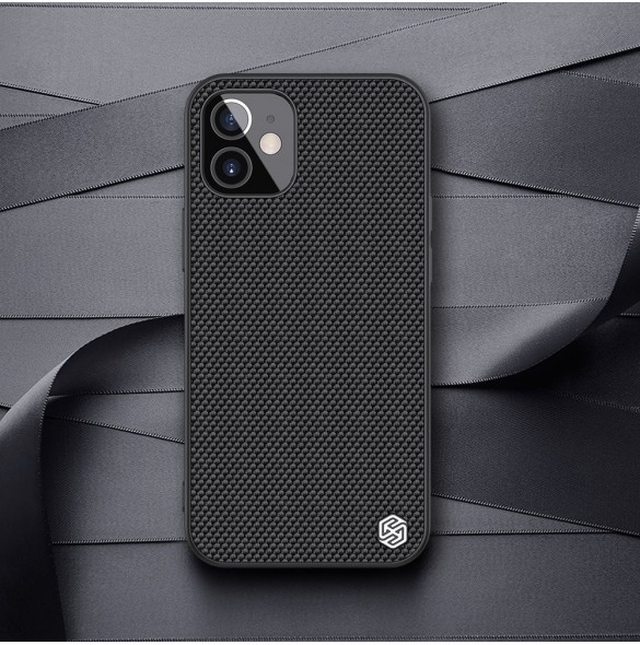 Nillkin Textured Case robust skal med gelram och nylon på baksidan iPhone 12 mini svart