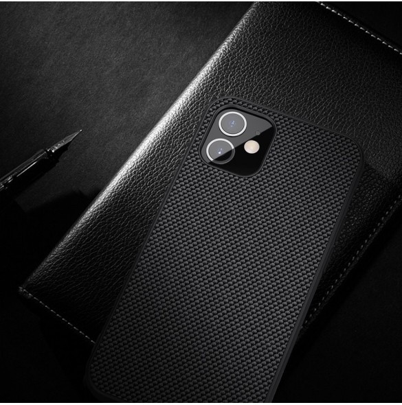 Nillkin Textured Case robust skal med gelram och nylon på baksidan iPhone 12 mini svart