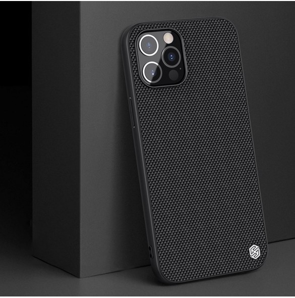 Nillkin Textured Case robust skal med gelram och nylon på baksidan iPhone 12 Pro Max svart