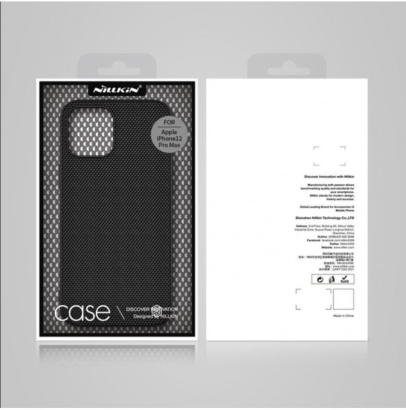 Nillkin Textured Case robust skal med gelram och nylon på baksidan iPhone 12 Pro Max svart