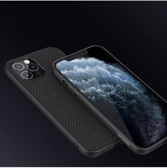 Nillkin Textured Case robust skal med gelram och nylon på baksidan iPhone 12 Pro Max svart