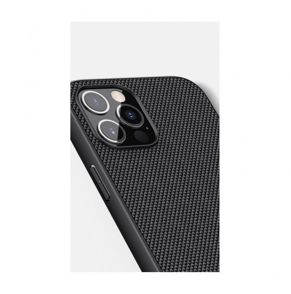 Nillkin Textured Case robust skal med gelram och nylon på baksidan iPhone 12 Pro Max svart