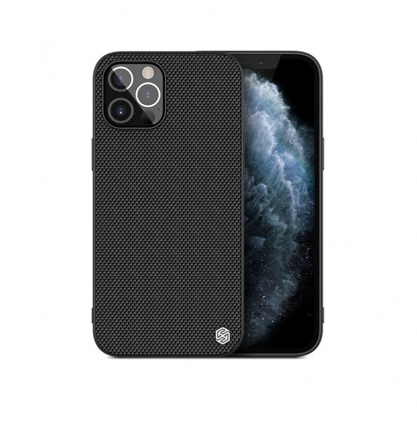 Nillkin Textured Case robust skal med gelram och nylon på baksidan iPhone 12 Pro Max svart