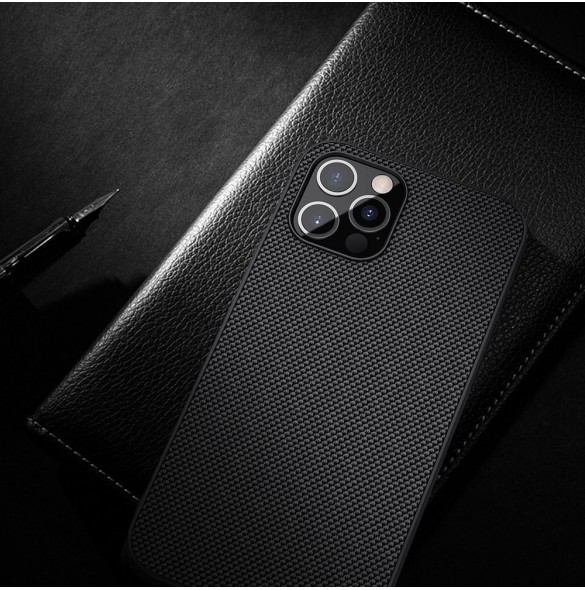 Nillkin Textured Case robust skal med gelram och nylon på baksidan iPhone 12 Pro Max svart