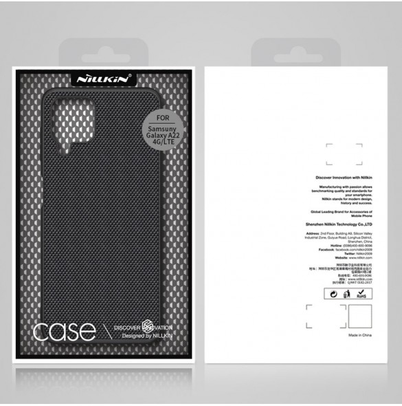Nillkin Textured Case robust skal med gelram och nylon på baksidan Samsung Galaxy A22 4G svart