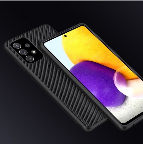 Nillkin Textured Case robust skal med gelram och nylon på baksidan Samsung Galaxy A72 4G svart