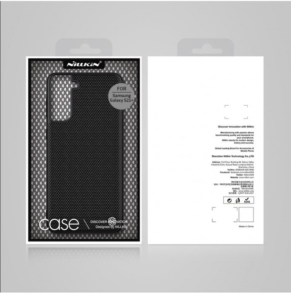 Nillkin Textured Case robust skal med gelram och nylon på baksidan Samsung Galaxy S21+ 5G svart