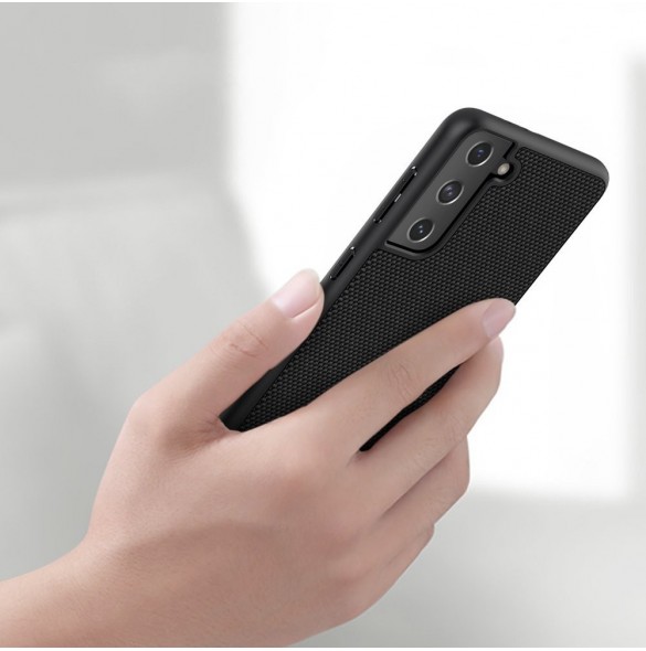 Nillkin Textured Case robust skal med gelram och nylon på baksidan Samsung Galaxy S21+ 5G svart