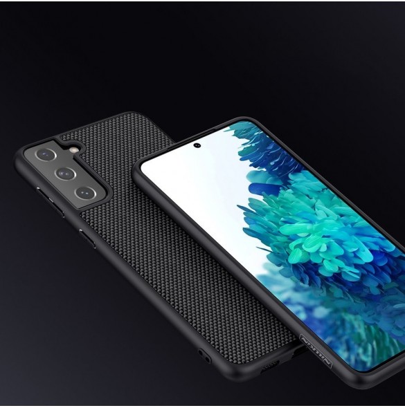 Nillkin Textured Case robust skal med gelram och nylon på baksidan Samsung Galaxy S21+ 5G svart