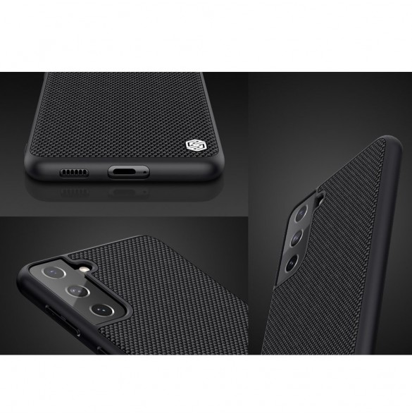 Nillkin Textured Case robust skal med gelram och nylon på baksidan Samsung Galaxy S21+ 5G svart