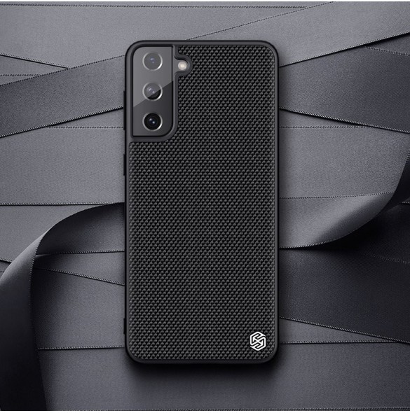 Nillkin Textured Case robust skal med gelram och nylon på baksidan Samsung Galaxy S21+ 5G svart
