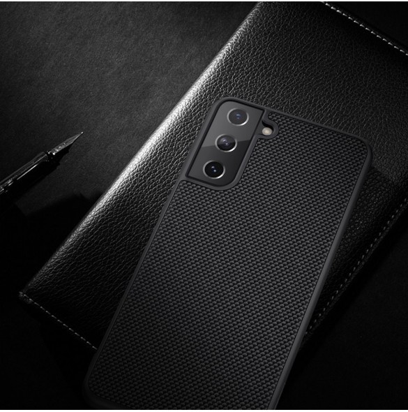 Nillkin Textured Case robust skal med gelram och nylon på baksidan Samsung Galaxy S21+ 5G svart
