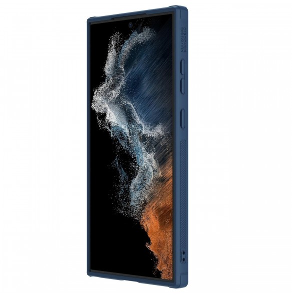Nillkin Textured S Fodral till Samsung Galaxy S22 Ultra pansarskal med kamerafodral blå