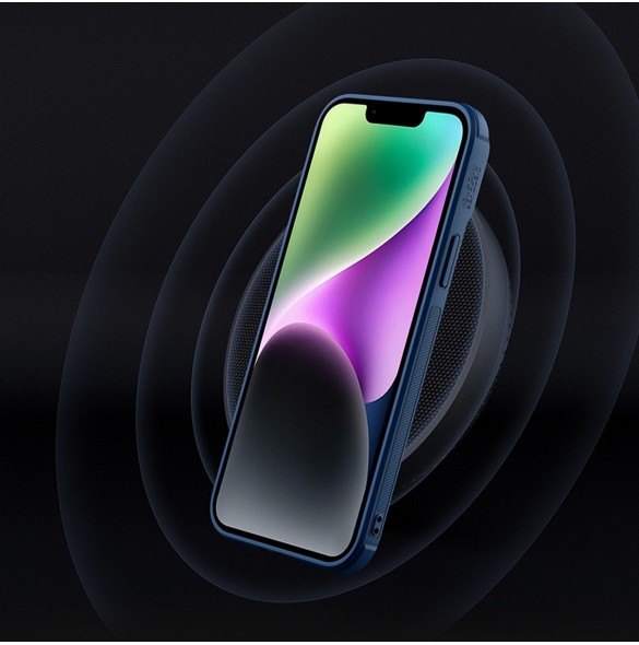 Nillkin Textured S Fodral iPhone 14 Plus pansarfodral med kamerafodral blå