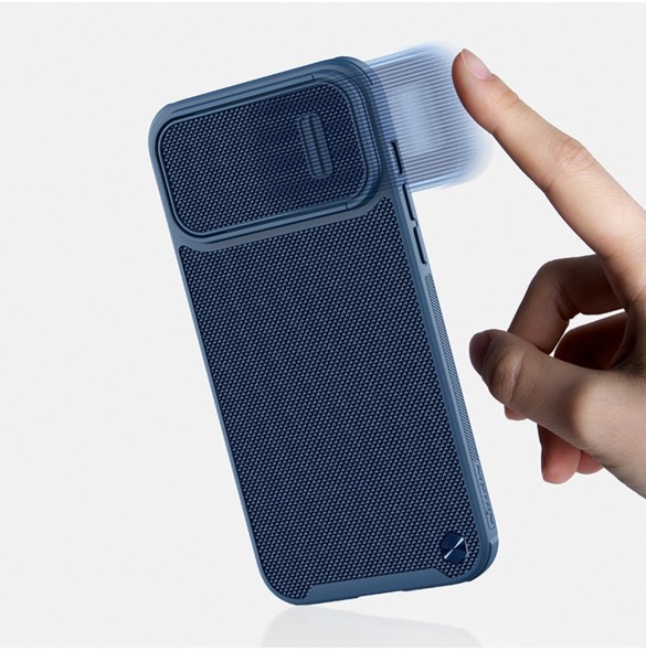 Nillkin Textured S Fodral iPhone 14 Plus pansarfodral med kamerafodral blå