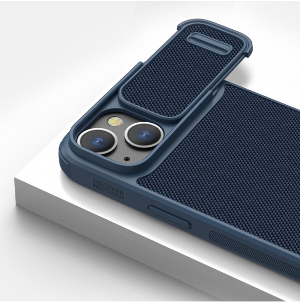 Nillkin Textured S Fodral iPhone 14 Plus pansarfodral med kamerafodral blå