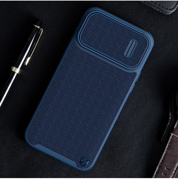 Nillkin Textured S Fodral iPhone 14 Plus pansarfodral med kamerafodral blå