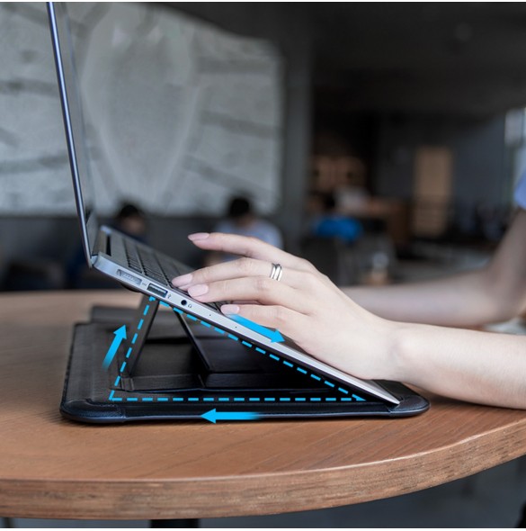 Nillkin mångsidigt fodral för bärbar dator för MacBook Laptop Upp till 16,1 tum bärbar datorväska Stativ Musmatta Grå