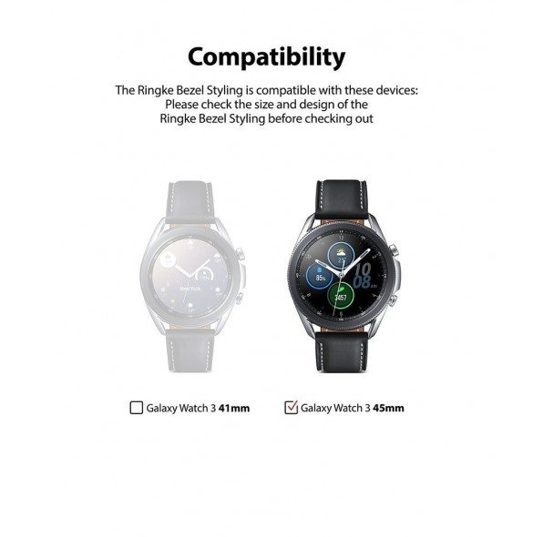 Ringke Bezel Styling fodral ram kuvertring Samsung Galaxy Watch 3 45mm svart (GW3-45-61)
