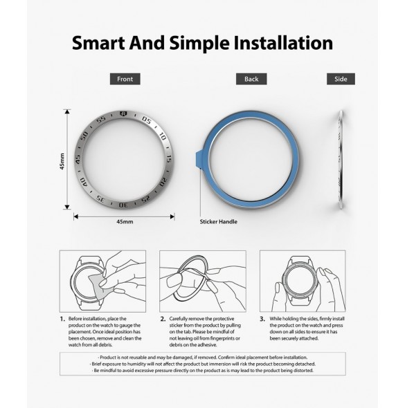 Ringke Bezel Styling fodral ram kuvertring Samsung Galaxy Watch 3 45mm svart (GW3-45-62)