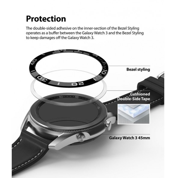 Ringke Bezel Styling fodral ram kuvertring Samsung Galaxy Watch 3 45mm svart (GW3-45-62)