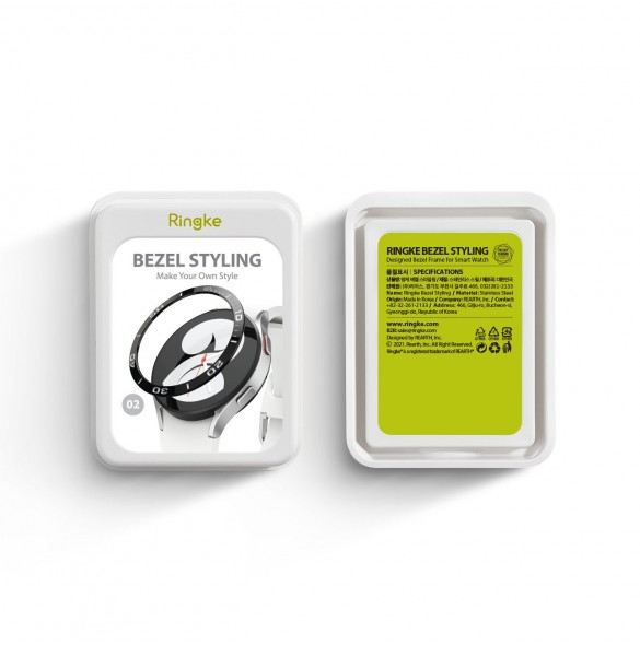 Ringke Bezel Styling Case Ram Kuvert Ring Samsung Galaxy Watch 5 40mm / 4 40mm Svart (rostfritt stål) (GW4-40-02)