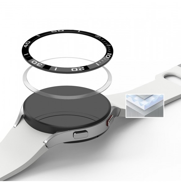 Ringke Bezel Styling Case Ram Kuvert Ring Samsung Galaxy Watch 5 40mm / 4 40mm Svart (rostfritt stål) (GW4-40-02)
